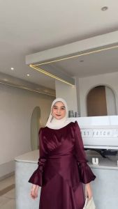 MONALISA DRESS SILK DONNATELLO BUSUI FRIENDLY DRESS KONDANGAN GAMIS BRUKAT TERBARU GAUN KONDANGAN WANITA