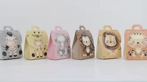 Hộp Quà Động Vật Safari Chủ Đề Rừng Rậm Có Tay Cầm 24/48 CÁI Hộp Kẹo Hình Động Vật Hoạt Hình Bao Bì Đựng Đồ Ăn Nhẹ Bằng Bìa Cứng Cho Sinh Nhật Ngày Thiếu Nhi