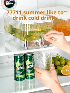 （MY local delivery）Premium Sealed Large Capacity Water Jug - Clear Food-Grade Plastic Cooler with Tap for Home & Refrigerator Use