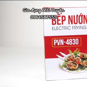 Bếp Nướng Điện POVENA 1500W PVN-4830 ( mặt rộng gấp đôi bếp nướng Sunhouse 4607) mặt chống dính to phù hợp cho gia đình 6-8 người