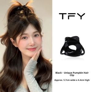 TFY | Pumpkin-Shaped High Ponytail & Bun Holder for Thick Hair Small Hair Claw Clip