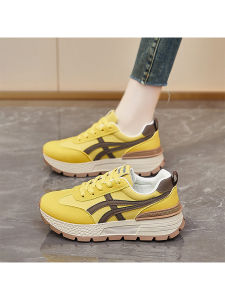 Womens Running Shoes Thick Bottom Shock Absorption Lightweight Fall Wear Resistant Dad Shoes Casual Fashion Cross Buckle