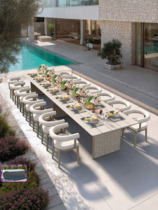 ZIYE | Aluminum Outdoor Dining Set Purple Provence Style