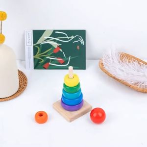 Đồ Chơi Tháp Thả Khối Xếp Chồng 7 khối cầu vồng YOOKIDDO - đồ chơi giáo dục đồ chơi phát triển trí tuệ cho bé