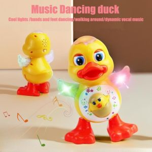Electric Dancing Duck Toy Interactive Musical Animal with Flashing Lights Educational Gift for Kids