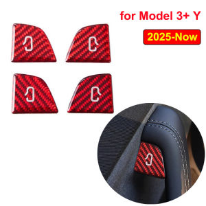 For Tesla Model 3 Y Juniper Highland 2025 2026 Open Door Switch Cover Button Trim Stickers Carbon Fiber Car Decor Accessories