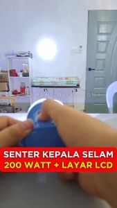 Senter Kepala 200W Anti Air Untuk Menyelam Headlight CK 7068 Plus Layar LCD Headlamp 200 Watt - Senter Kepala 200 Watt Waterproof -TC