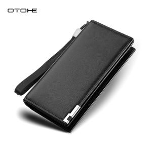 OTOHE Mens Wallet RFID Wallet Simple Long Wallet Soft PU Business Wallet Multi-Card Position Wallets Travel Purses Coin Pouch ID Credit Cards Holders