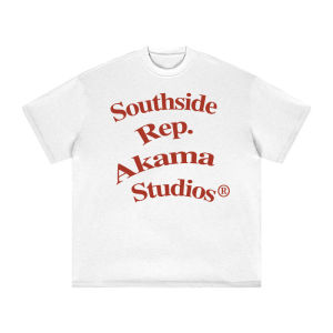 Heavyweight 320gsm AKAMA Original Digital Direct Print Pure Cotton Double Weave Loose Short Sleeve T-Shirt Youth Fashion Summer