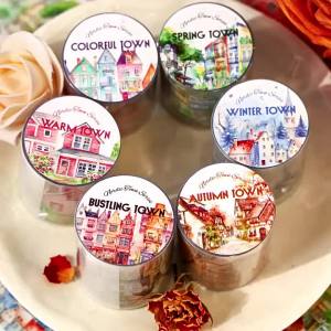 1Roll PET  Ancient retro landscaping handbook collage Scrapbook cutting 45mm*2m tape material forest Adhesives town Scandinavian