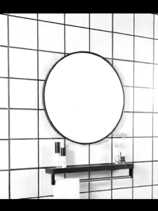 【SG Seller】Bathroom Mirror Round Mirror Home Decor Wall Mounted Mirror Wall Decor Hanging Mirror Aluminum Frame Cosmetic Mirror