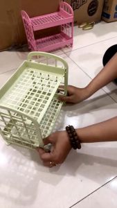 Kệ Nhựa MiNi 2 Tầng Lắp Ghép Đựng Đồ Dùng Học Tập