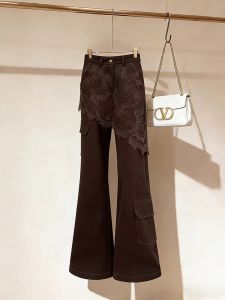 Trendy 2026 New Brown Bell Bottom Work Pants