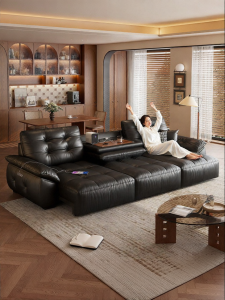 LFF | Electric Adjustable Function Sofa Bed Top Layer Genuine Leather
