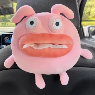 Creative Car Cartoon Tissue Box Hanging Style Vehicle Armrest Box Car Sunshade Board Chair Back Cover Soft Plush Material