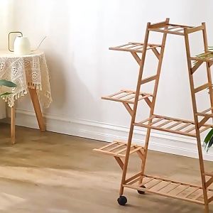 6/9 Tiers Bamboo Plant Stand Rack Plant Stand Flower Pot Holder Plant Display Rack Farmhouse Garden Decorative Plant Stand Flower Pot Rack