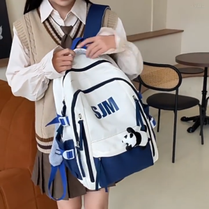 LVYIMAO [คูปอง 50%] กระเป๋าเป้สะพายหลังนักเรียนสไตล์อเมริกันวินเทจความจุขนาดใหญ่กระเป๋าเป้สะพายหลังที่เรียบง่ายสำหรับผู้ชายและผู้หญิง