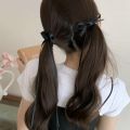 ผู้หญิงผม Tie หวานบัลเล่ต์สไตล์เงินดอกไม้ Bow Streamer ผมคลิปหางม้าคู่ Headwear ขนาดเล็กคลิปอุปกรณ์เสริมผม. 