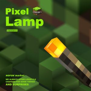 WUQUGONGSHE | Creative Minecraft Style Torch Lamp Mens Gifts