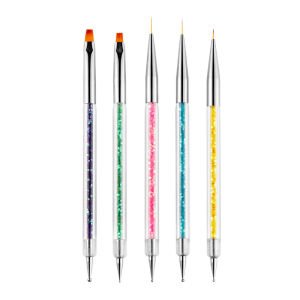Lulaa | LULAA 5Pcs Nail Art Brush Set Double Ended Nail Liner Brush Nail Dotting Brush Suitable for Drawing Intricate Patterns