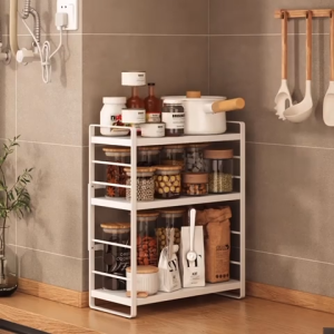 >SG Stock> Height Adjustable Organizer Rack Kitchen Organizer Rack Desktop Shelf Desktop Rack Kitchen Rack Kitchen Shelf Seasoning Rack Spices Rack Perfume Shelf Perfume Rack Bookshelf Book Rack Makeup rack Cosmetic Organizer Rack