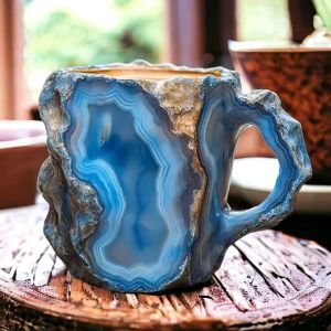 Natural Resin Mineral Crystal Coffee Cup Colorful Large Capacity Tea Cup Agate Crystal Cup Office Household Water Cup Gift