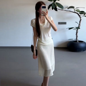 LIRUSHAN | Đầm Hè Elegance V-Neck Tay Ngắn