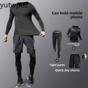 Summer Training Jogging Tracksuits Running Outdoor Compression Suit Set 3PC Workout Tights Men Sport Suit Gym Sportswear Clothes