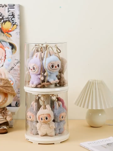 [SG Ready Stock]360° Rotational Stackable Labubu Display Box Crybaby Display Case Jewelry Accessories Packaging