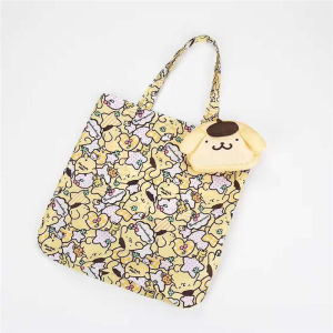 Cute Creative Meileti Big Ear Dog Foldable Shopping Bag Twin Stars Cartoon Large Capacity Eco-friendly Bag Handbag Oxford Cloth