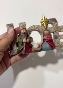 งานปั้นรูปพระเยซู HOPE กำเนิดพระเยซู christmas ของชำร่วยคริสเตียน ของขวัญคริสเตียน  กิฟชอปคริสเตียน งานปั้น