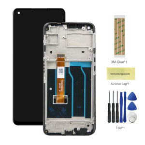 6.5" IPS LCD Display Touch Screen Frame Digital Digitizer Assembly for Realme 6 RMX2001 LCD Replacement Parts with Frame