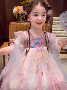 Váy Công Chúa Hanfu Cho Bé Gái Váy Voan Mùa Hè Mới Siêu Tiên Phong Cho Trẻ Em Váy Cổ Điển Trang Phục Dân Tộc Trang Phục Trẻ Em