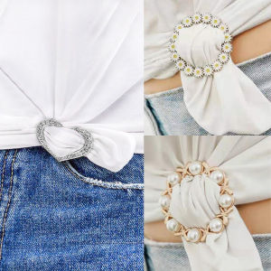 Talao Multi-functional Scarf Ring Shawl Brooch Alloy Ring Silk Scarf Pin Women Accessories