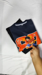 Baju Setelan Distro Karakter Angka 87 Monkey D Luffy Anak Laki Laki Motif One Piecee 1 - 10 Tahun