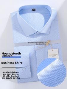 Onneksi | Checker Blue Bamboo Fiber Dress Shirt