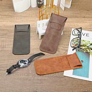 Watch & Eyeglasses Leather Sleeve Eyeglasses Leather Pouch Watch Pouch Watch Sleeve Eyeglasses Case