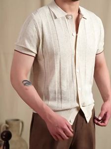 Summer Collared Fitted Breathable Linen Polo Shirt