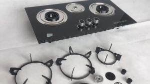 Premium Stainless Steel Built-In 3-Burner Glass Hob Gas Cooker