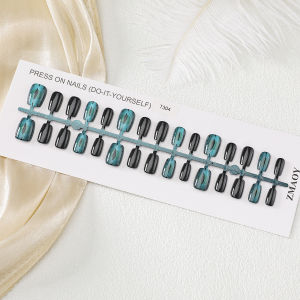 Wearable Nail Art Cat Eye Design Medium Long Collection Full S Size 30 Pieces Pre Made Nail Tips Chinese Brand ZMAOY