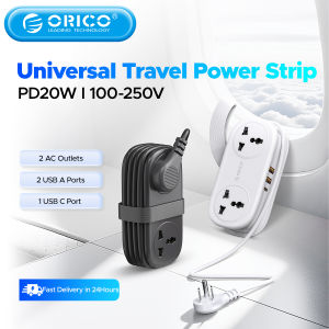 ORICO แถบไฟขนาดเล็กมี3พอร์ต USB 2ช่องเสียบ Steker Pipih แบบพกพาที่มีสายไฟต่อขนาดเล็ก135ซม. สำหรับสำนักงานบ้านเดินทางล่องเรือ
