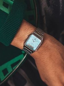 [2YEARS WARRANTY] Jam Tangan Perempuan Casio Women Digital Watch Casual Fashion Dual Display Stainless Steel Waterproof Wrist Watch For Women Men Man AQ230A