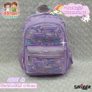 Tas Ransel Unicorn Purple Nama / Tas Gendong Anak Perempuan Girl / Tas Sekolah Ransel Unicorn