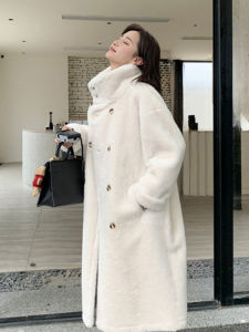 Elegant Thickened Long Female Jacket 2025 Winter New Style White Fur Cotton Coat Womens Integrated Leather And Fur Coat Warmth