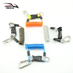 1 PCS KEEP DIVING Scuba Diving Anti-lost Spiral Spring Coil Lanyard Safety Emergency Tool with One Quick-release Buckle