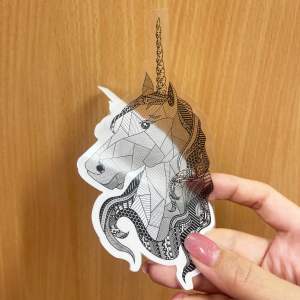 [SG] LUNE - Handmade Unicorn Transparent Waterproof Sticker 13x8 cm Planner Sticker Water Bottle Sticker Laptop Sticker