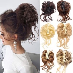 NAMSHEVA Clip on Messy Bun Hair Piece Natural Look Synthetic Extension Hair Claw Hair Decoration Chignon Hair Bun Clip Girl