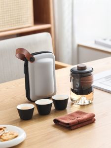 Portable Mini Travel Tea Set Outdoor Picnic Special Use Glass Tea Utensils Compact Size Tea Brewing Kit Customizable Logo