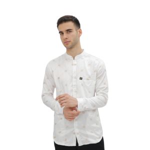 ZABEER Kemeja Koko Pria Brokat BW - V3 Full