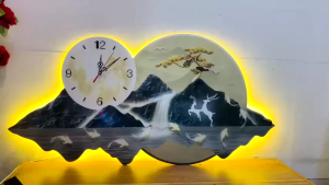 (ẢNH CHỤP) Tranh đồng hồ đèn led mẫu cách điệu tranh hiện đại trang trí decor kèm đinh